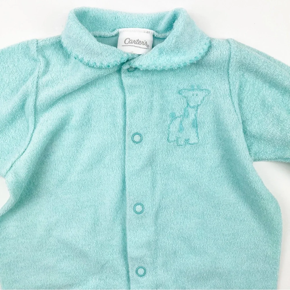 Vintage Carters Terry Footed Sleeper Giraffe One Piece 3-6 Months